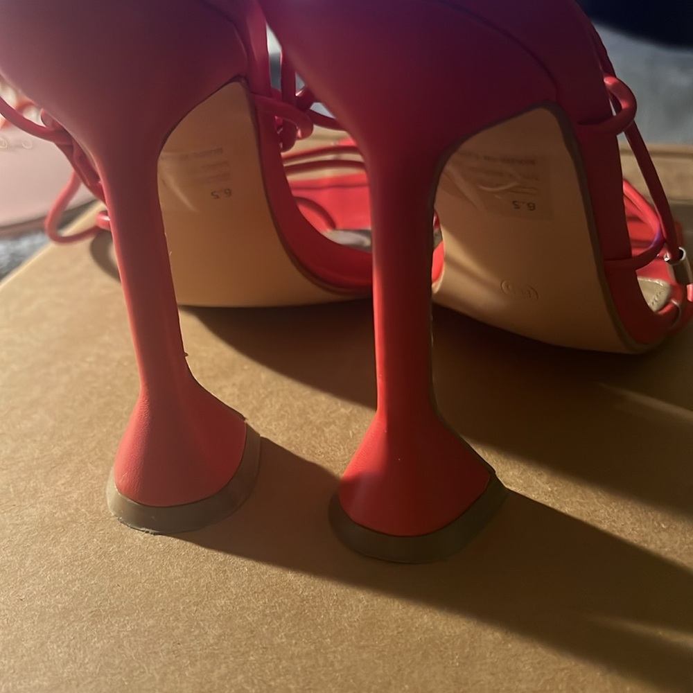 Fashion Nova Red Strappy Heels - Picture 3 of 3